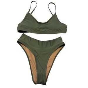 Gnash Swim Top (Size 6) and Bottom (Size 6)  Green Bikini Set